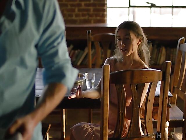 Disobedient young babe Maya Woulfe gets pounded hard by her stepdaddy