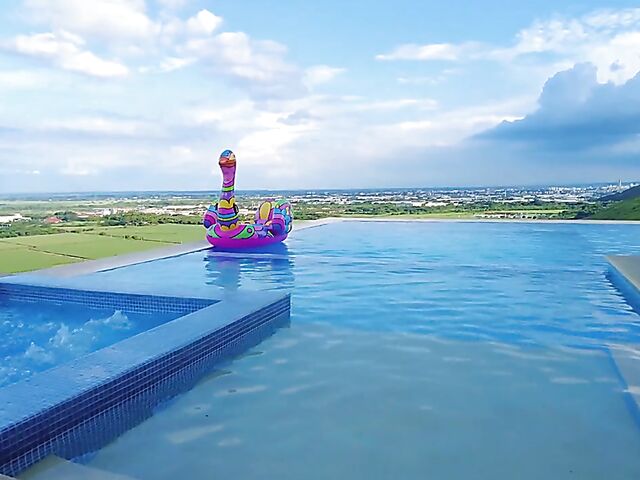 Liloo & Dulce - Exotic nude girls pool and bed lesbian erotic video