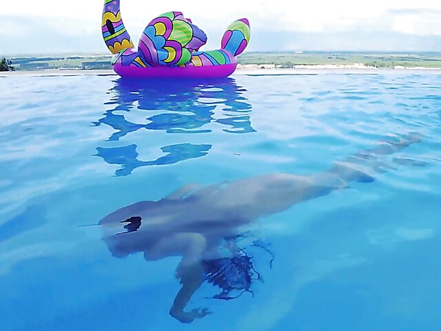 Liloo & Dulce - Exotic nude girls pool and bed lesbian erotic video