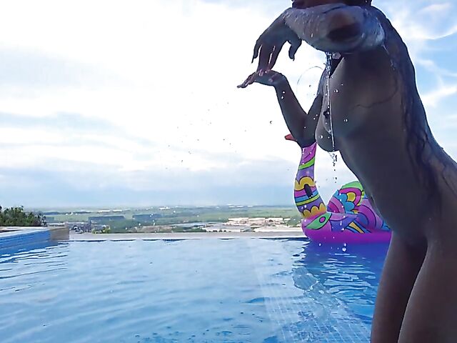 Liloo & Dulce - Exotic nude girls pool and bed lesbian erotic video