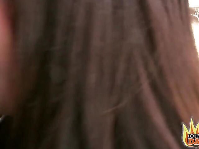 Interracial public POV threesome with slutty Lullu Gun