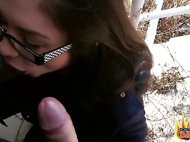 Interracial public POV threesome with slutty Lullu Gun