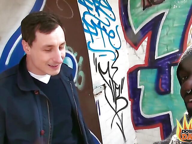 Interracial public POV threesome with slutty Lullu Gun