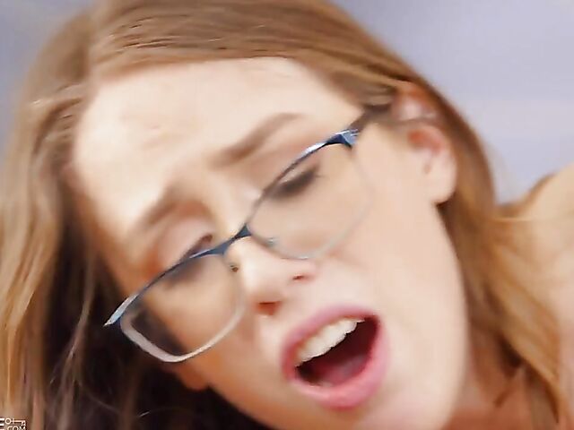 Glasses and big natural tits on sex hungry Jackie Hoff