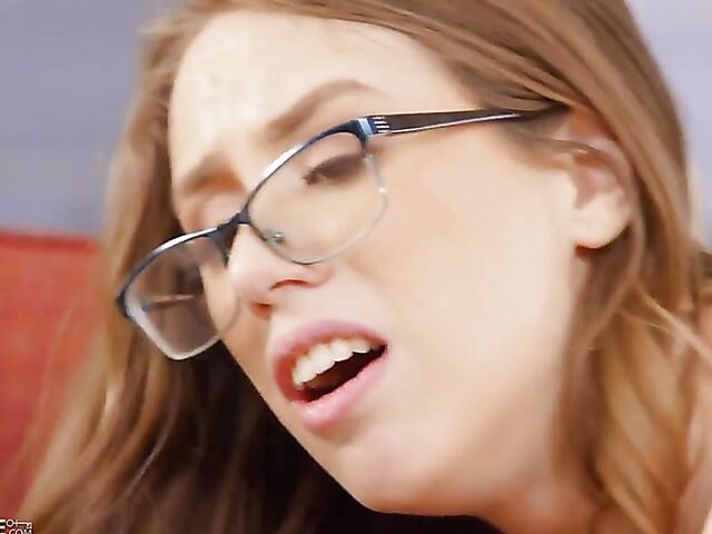 Glasses and big natural tits on sex hungry Jackie Hoff