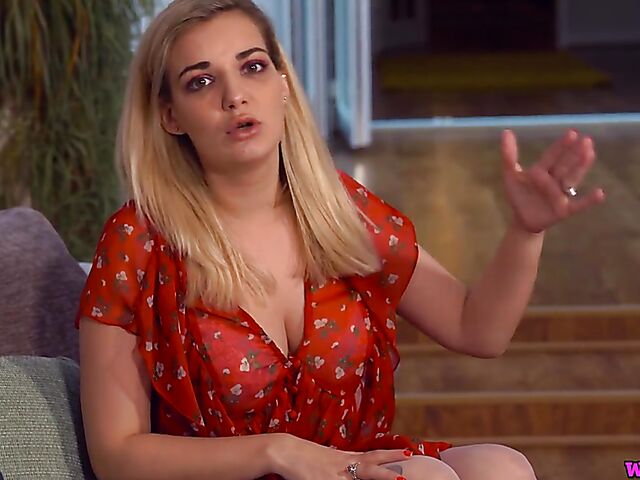 POV lingerie tease on the couch with provocative Dolly