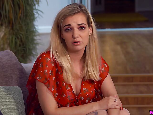 POV lingerie tease on the couch with provocative Dolly