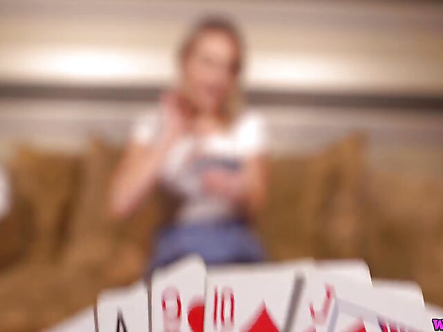 Playing strip poker with British blonde Aston Wilde