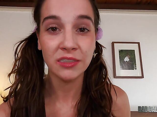 POV hairy teen with small tits Kasey Warner fucking daddy