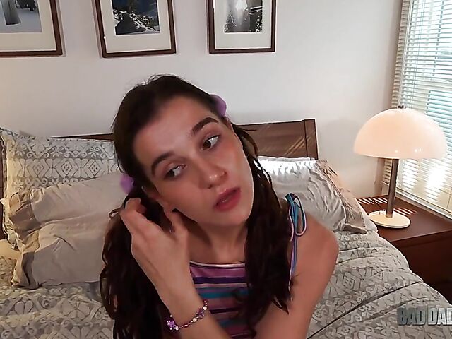 POV hairy teen with small tits Kasey Warner fucking daddy