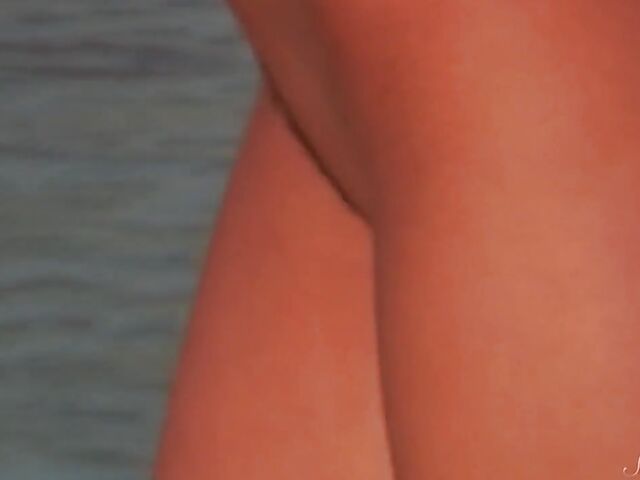 Nudist teen Agnes poses on the beach and takes a dip