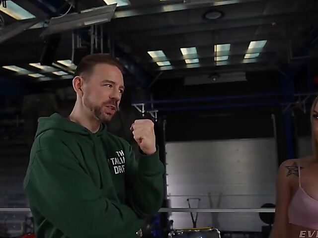 Gym threesome anal with two tight babes Anastasia Brokelyn and Angie Lynx