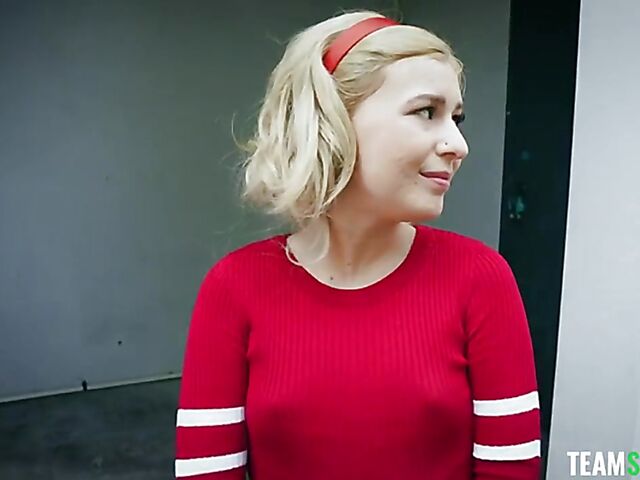 Innocent looking horny teen Minxx Marley gets what she wants