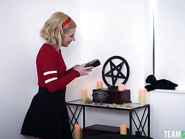 Innocent looking horny teen Minxx Marley gets what she wants