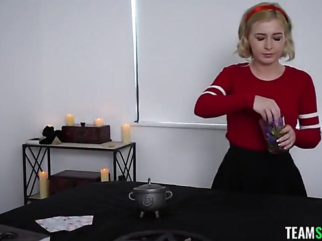 Innocent looking horny teen Minxx Marley gets what she wants