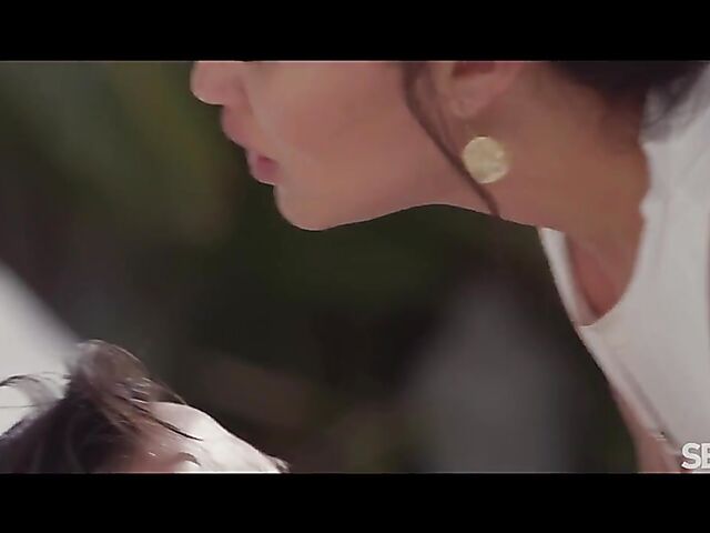 Summer vacation sex poolside with hot Asia Vargas