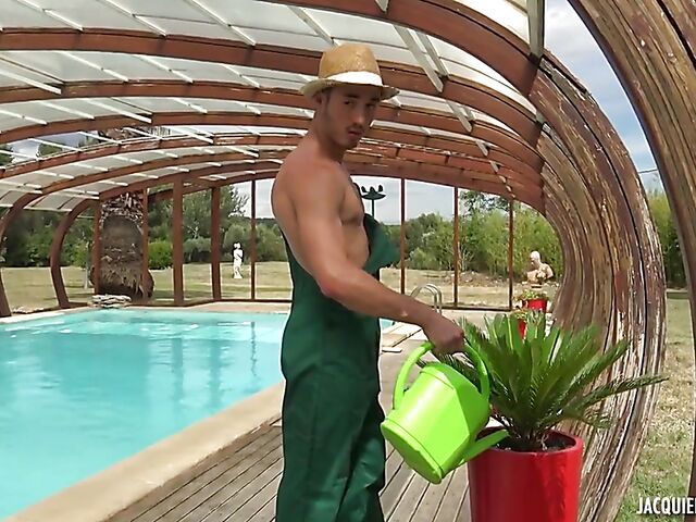 Victoria's poolside outdoor quickie with the gardener