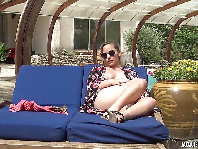 Victoria's poolside outdoor quickie with the gardener
