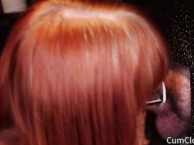 Hannah - Redhead with glasses gloryhole blowjobs