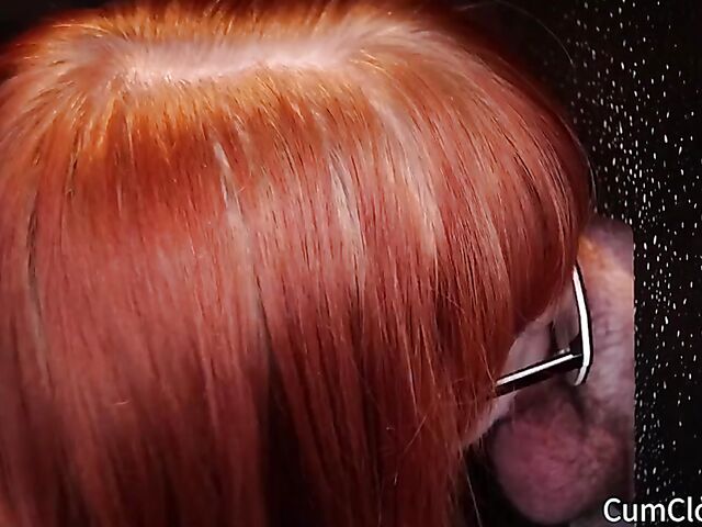 Hannah - Redhead with glasses gloryhole blowjobs