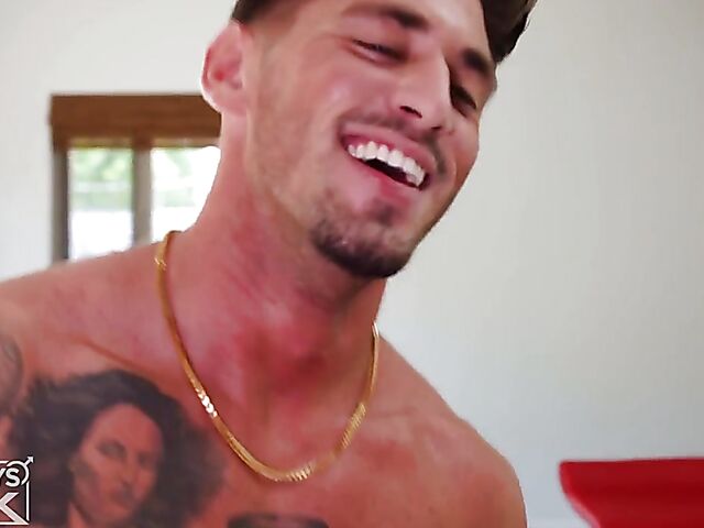 Pretty blonde Eva Rae banged balls deep by hot Rhett West