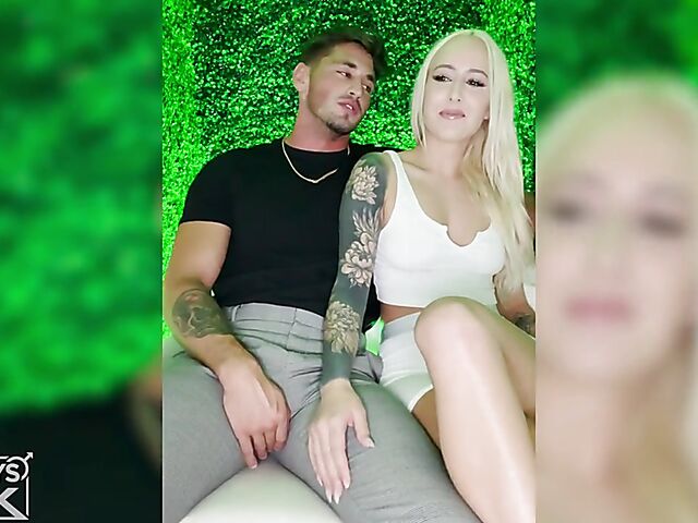 Pretty blonde Eva Rae banged balls deep by hot Rhett West