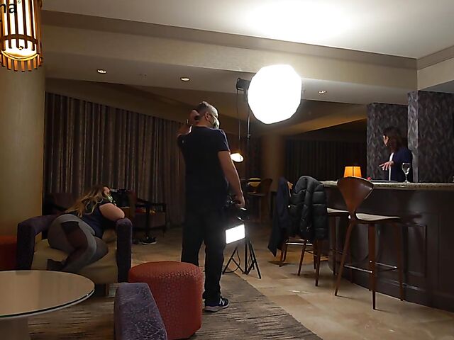 Behind porn shoot with natural pornstar Spencer Bradley