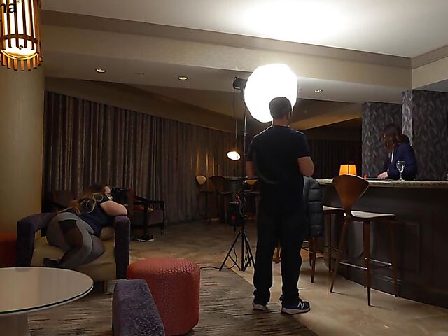 Behind porn shoot with natural pornstar Spencer Bradley