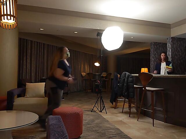 Behind porn shoot with natural pornstar Spencer Bradley