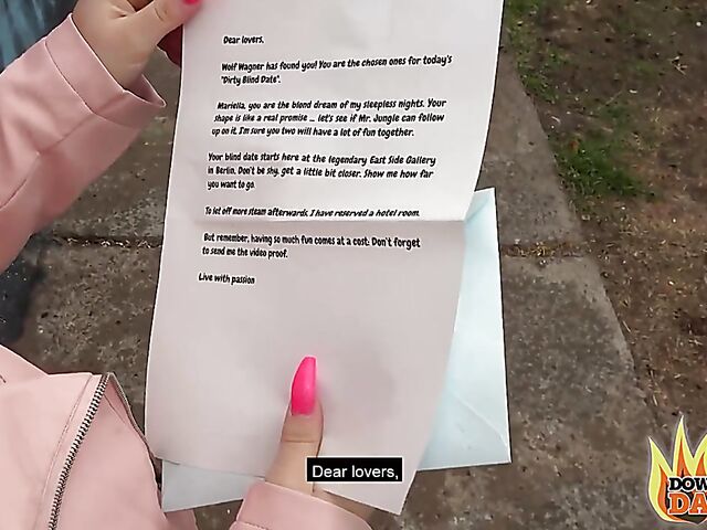 Blonde german slut with glasses Mariella Sun gives head in public for a start