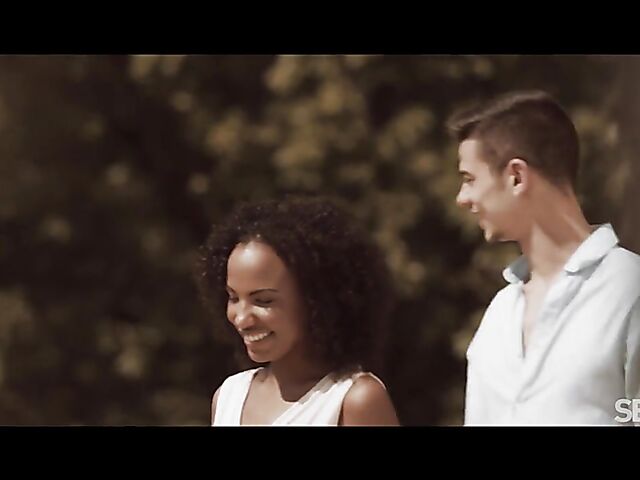 Interracial outdoor sensual loving with ebony goddess Romy Indy