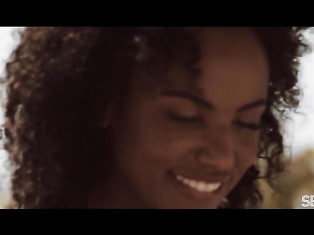 Interracial outdoor sensual loving with ebony goddess Romy Indy