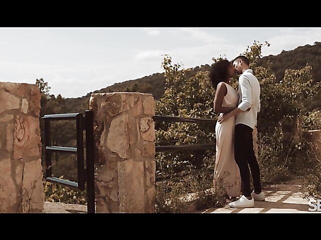 Interracial outdoor sensual loving with ebony goddess Romy Indy