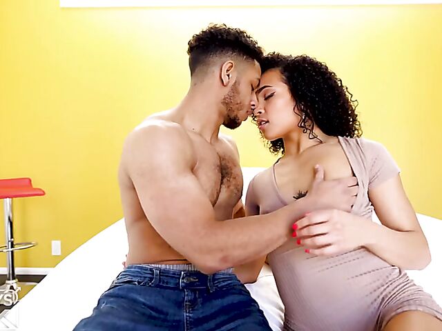 Hot guy Arturo Torres and curly small tits babe Laylani Wyld are into it