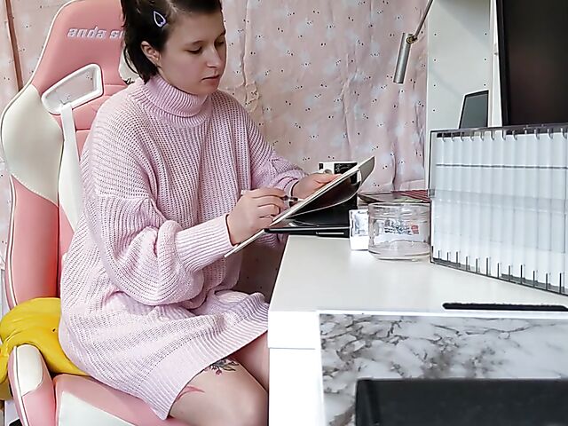 Lacey Taylor - Panty masturbation with a pen in her mouth