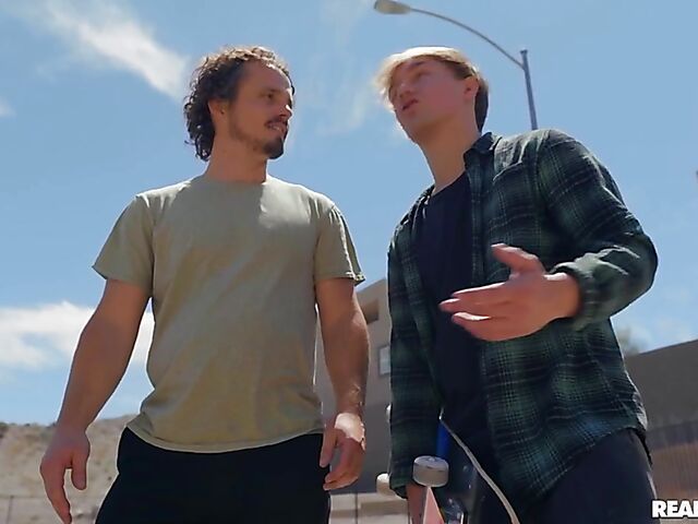 Nurse Anna Chambers' big fake tits and tight ass for a tricky skater boy