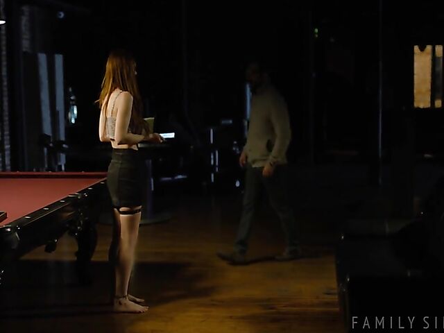 Pool table fuck in the dark with slim redhead Jane Rogers