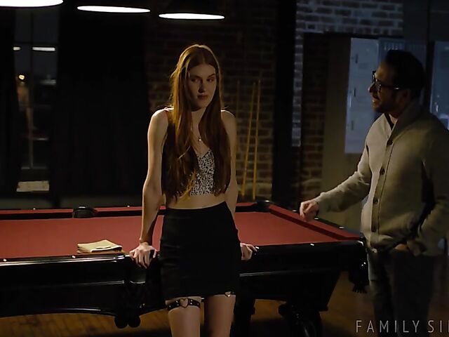 Pool table fuck in the dark with slim redhead Jane Rogers
