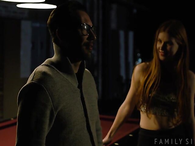 Pool table fuck in the dark with slim redhead Jane Rogers