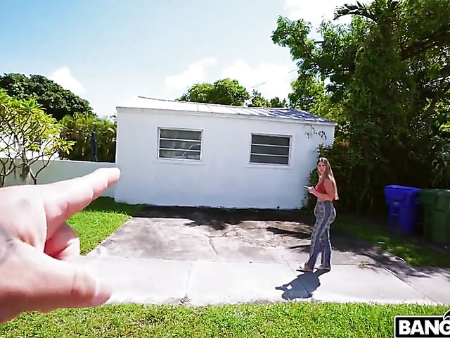 White girl Riley Reign picked up and fucked by a black cock