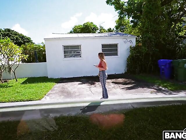 White girl Riley Reign picked up and fucked by a black cock