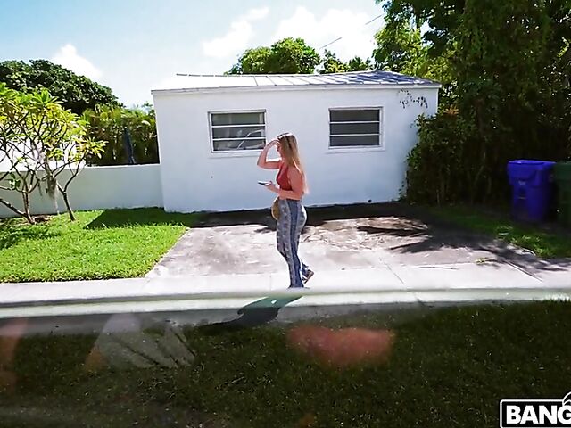 White girl Riley Reign picked up and fucked by a black cock