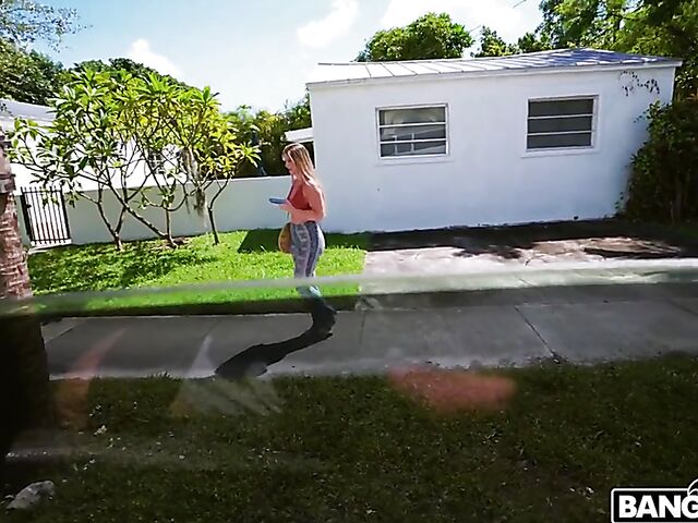 White girl Riley Reign picked up and fucked by a black cock