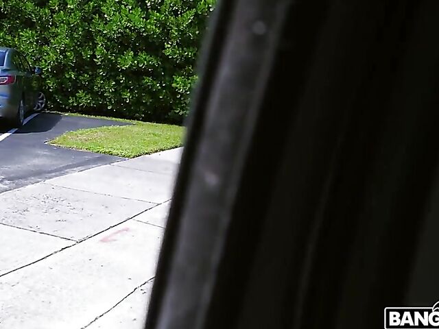 White girl Riley Reign picked up and fucked by a black cock