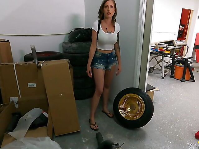 Stranded Tricia Oaks' POV sex with a car mechanic
