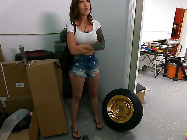 Stranded Tricia Oaks' POV sex with a car mechanic