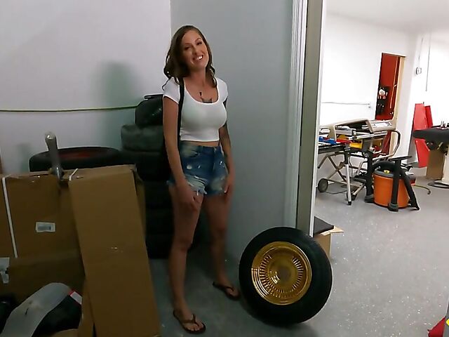 Stranded Tricia Oaks' POV sex with a car mechanic