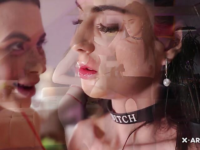 Kinky lesbian domination in pantyhose with Jenny Doll and Mia Trejsi