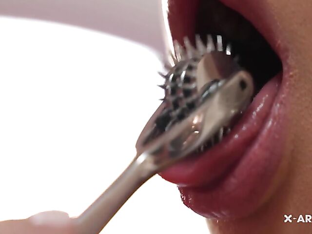 Kinky lesbian domination in pantyhose with Jenny Doll and Mia Trejsi