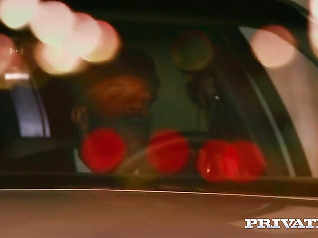 Lisa Sparkle's interracial anal threesome with the black limo driver